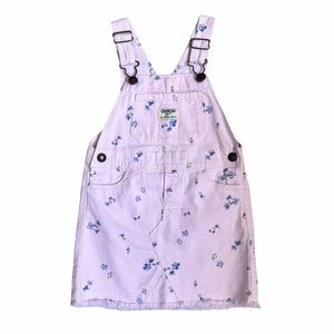 Oshkosh B’gosh Girls Pink Floral Overall Dress adjustable straps size 3